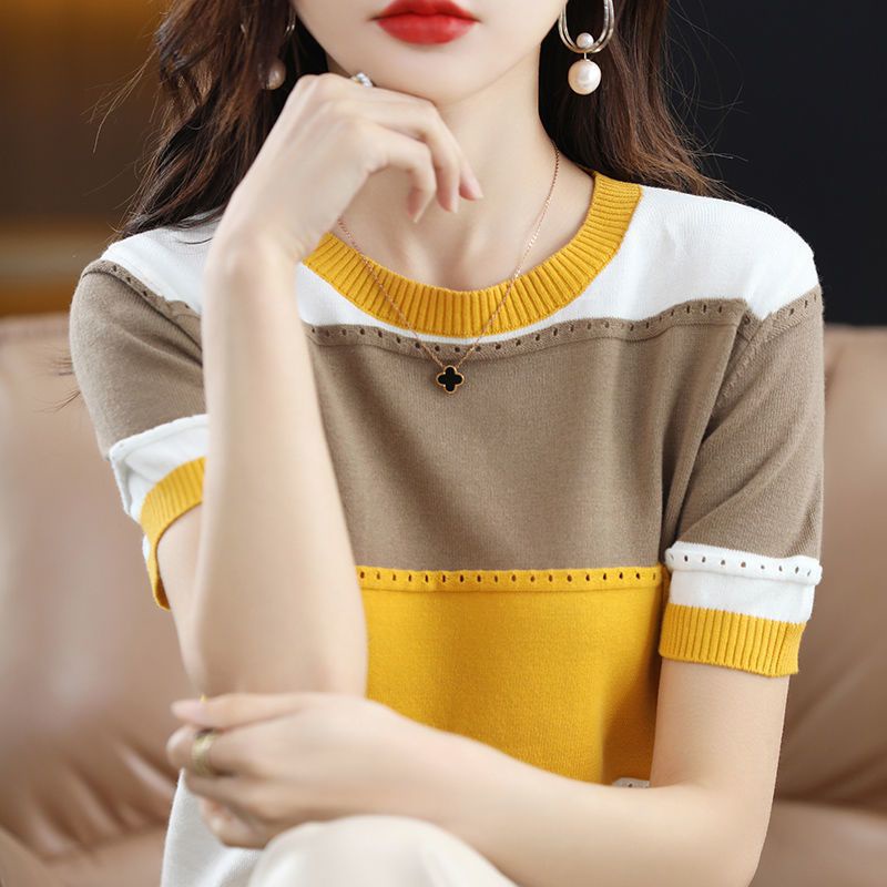 Mimi Top Knit Import - Tshirt Rajut  - Atasan Fashion Korea Wanita TM (3043)