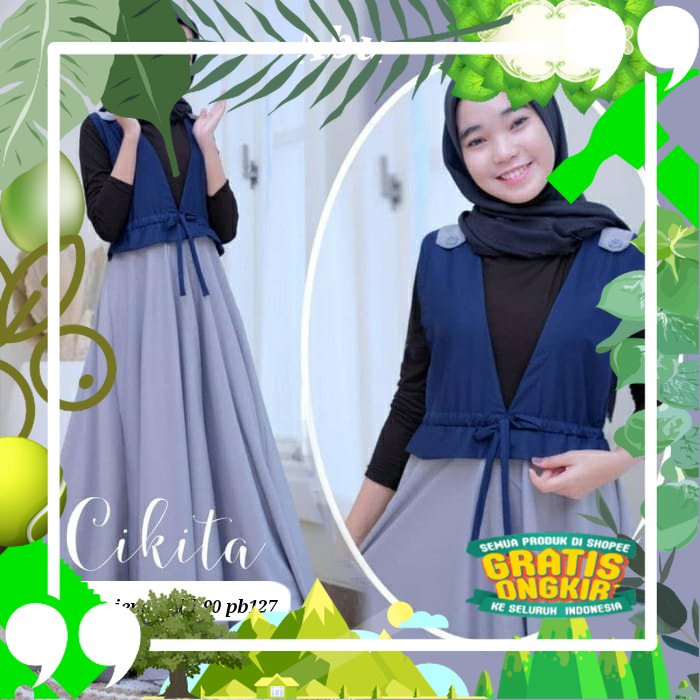 Baju Gamis Dress Wanita Cewek Dewasa Remaja Anak Muslim Busui Kekinian Modern Simple Elegan Mewah Ko