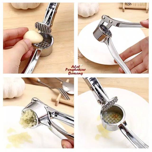 Alat Penghancur Bawang Stainless Steel Garlic Press Pencacah Perancang Penghalus Pemotong bawang