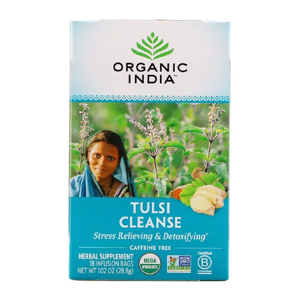 Organic India Tulsi Cleanse Stress Relief &amp; Detox Tea 18s x 1.6g