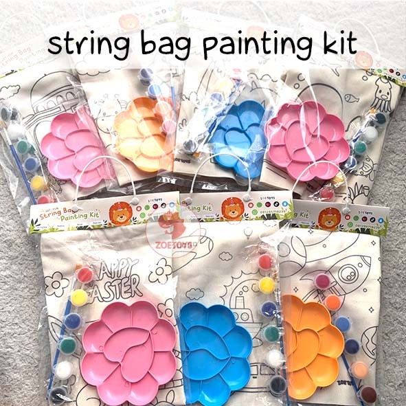 Zoetoys String Bag Painting Kit Custom | Hampers Tas Serut Anak Edukasi