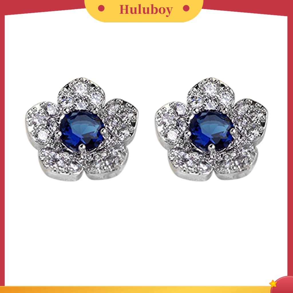 {Ready Stock} Anting Tusuk Bentuk Bunga Desain Alloy Menawan Berlian Imitasi Hias Ear Studs Untuk Wanita