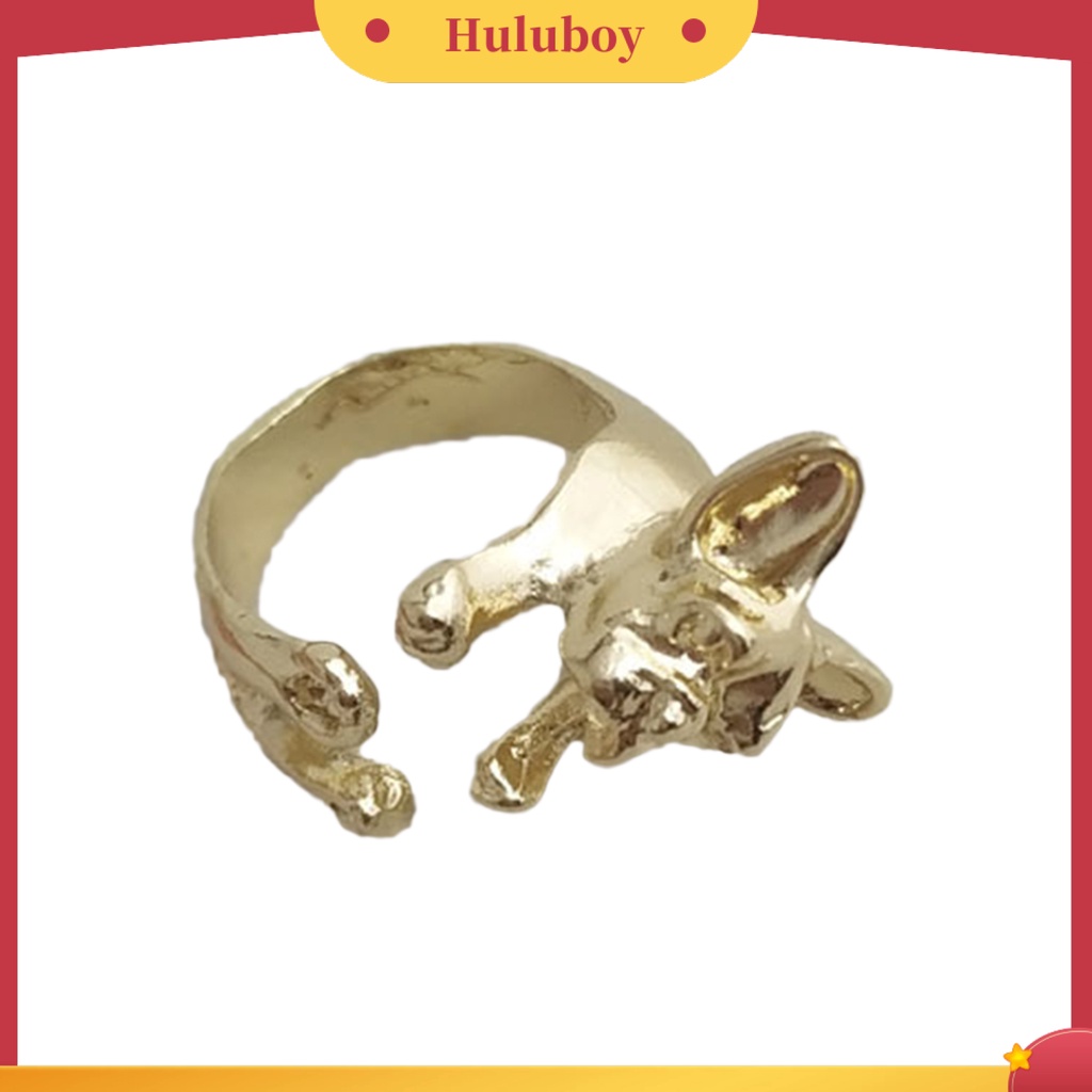 {Ready Stock} Adjustable Retro Bulldog Bukaan Cincin Unisex Hewan Lubang Banteng Anjing Punk Perhiasan