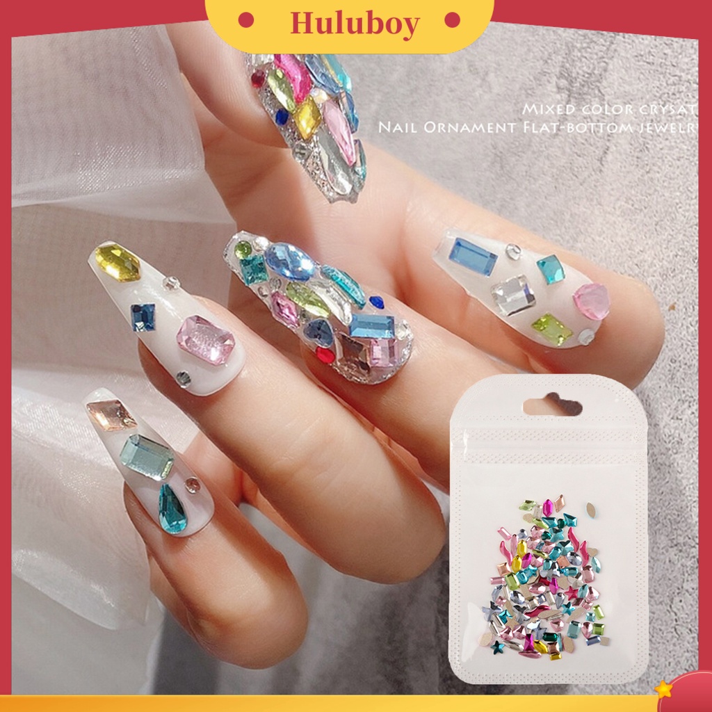 {In Stock} 100Pcs/Bag Kuku Berlian Imitasi Mengkilap Penampilan DIY Kristal Imitasi Halus Gadis Jari Manicure Ornamen Perlengkapan Kecantikan