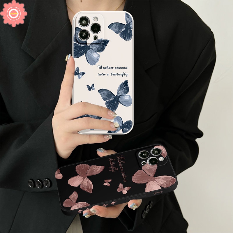 Casing Kupu-Kupu Fantasi Retro Sisi Redmi 12C A1 9T 9C Nfc10 9A 9poco M4 F4 M5 M3 Pro F3 X3 Pro M3 Note9 8 11 11s 10s 10 Pro Plus MI 10 11 Lite 10T Lurus Soft Case Tepi