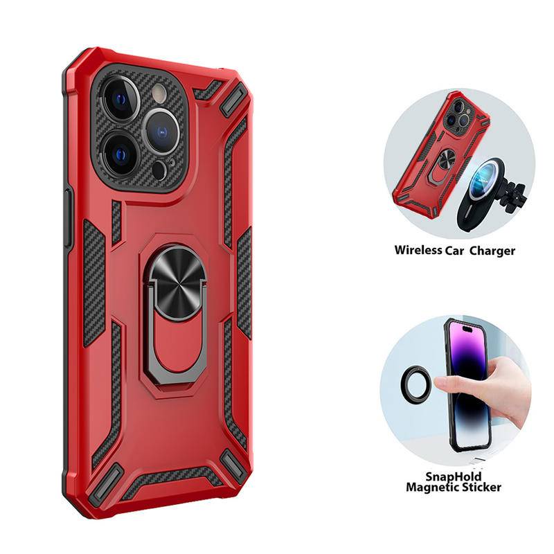 IPHONE Casing Ponsel Armor Heavy Duty Untuk Iphone14 13 12 11 Pro Max 360derajat Rotate Kickstand Magnetic Shockproof Metal Ring Cover Untuk Iphone14