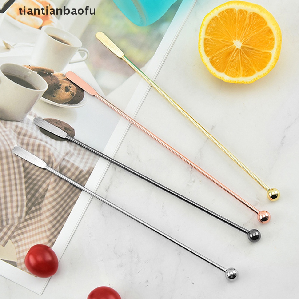 [tiantianbaofu] Stik Pengaduk Minuman Cocktail Stainless Steel Reusable Bartender Pengaduk Anggur Butik