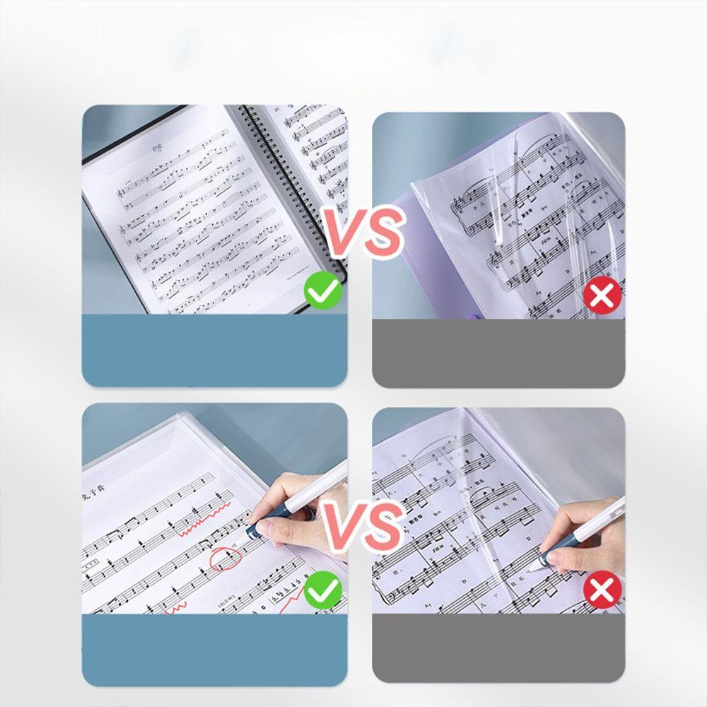 Lanfy Music Score Coil Folder Tahan Air Multi-layer A4 Kertas Folder Musisi Alat Tulis Dokumen Siswa Penyimpanan Organizer