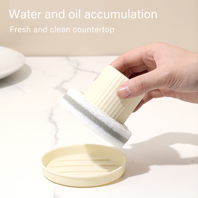 Sikat Pembersih Spons Lembut Serbaguna/Pembersih Noda Atas Kompor Wastafel Rumah Tangga/Dish Bowl Plate Scrubber Kitchen Cleaning Brush