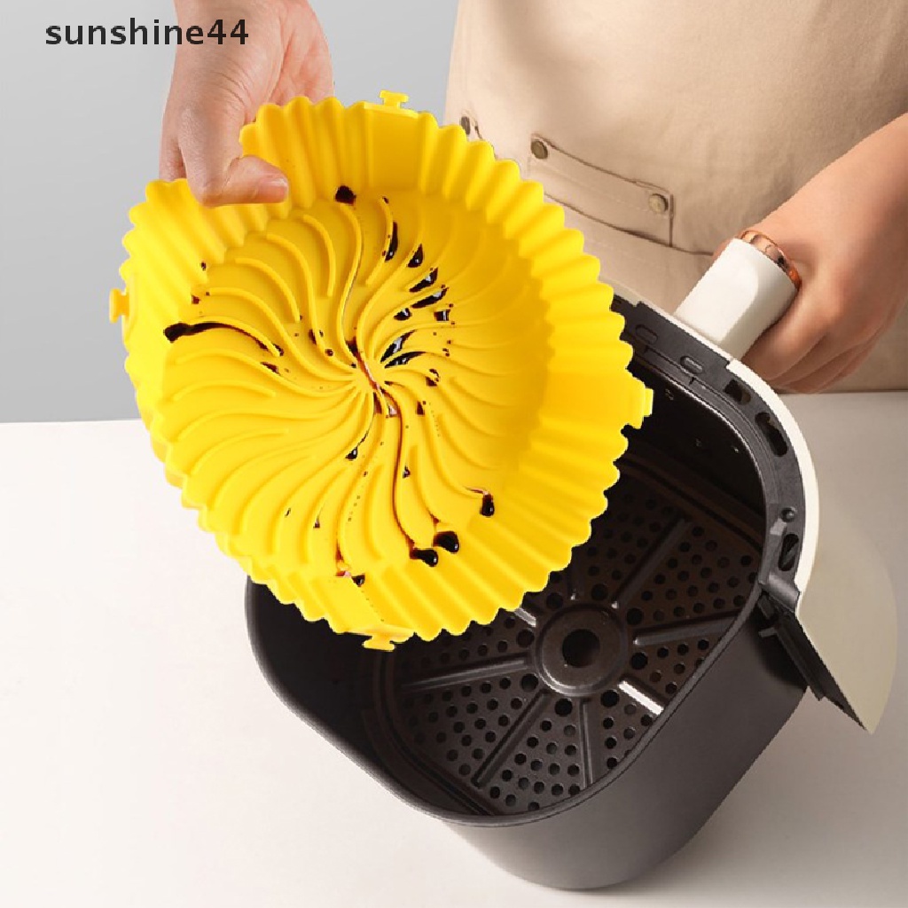 Sunshine Airfryer Silicone Square Basket Silicone Tray Untuk Airfryer Mudah Bersih Dish Liner Pizza Plate Grill Pan Mat Air Fryer Aksesoris ID