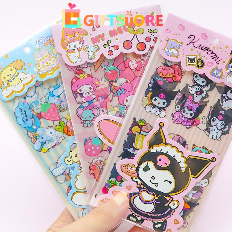 

COD✨4 lembar sanrio stiker aesthetic lucu Sticker Decor Cinamoroll Kuromi Pompom Snopi Hellokitty Kuromi Untuk Dekorasi telepon selular Laptop Kopersepeda-GS