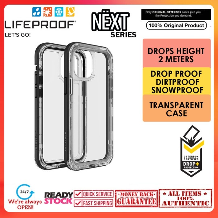 Original Case iPhone 12 Pro Max / 12 Pro LIFEPROOF NEXT Casing - iPhone 12ProMax, Black Crystal