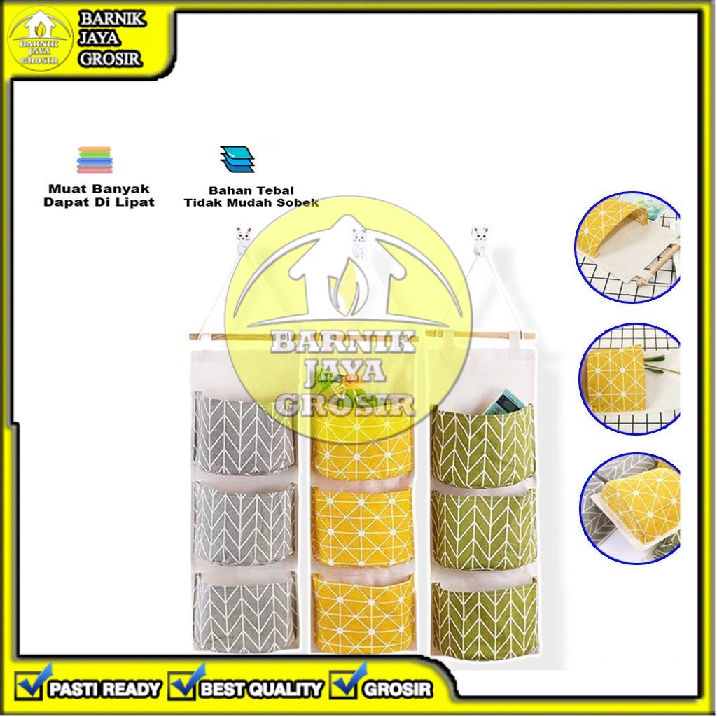 [BJG] KERANJANG WADAH GANTUNG 3 SEKAT ORGANIZER POUCH POCKET 
 SEPATU TAS JILBAB HIJAB SEKAT STORAGE