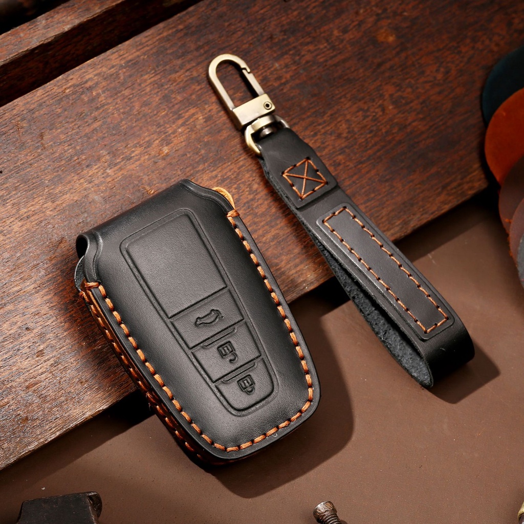 Crazy Horse Kulit Case Kunci Mobil Fob Cover Untuk Toyota Camry RAV4 Highlander Avalon C-HR Prius Corolla GT86 Aksesoris Mobil