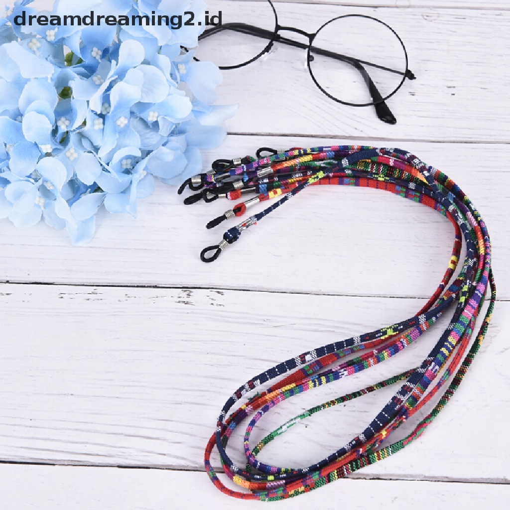 (hot) 5pcs Mix Colorful Ethnic Cotton Sunglasses Tali Penahan Penahan Kacamata Cord Holder//