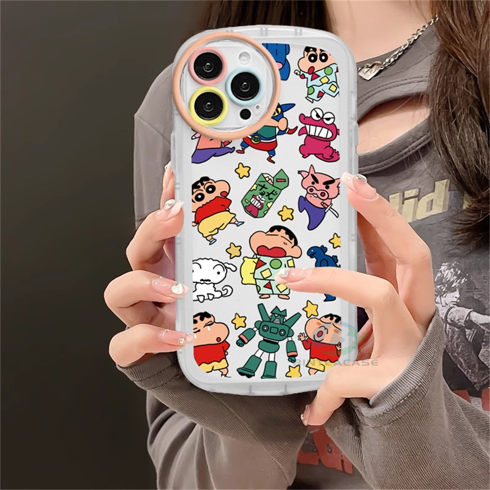 Realme C55 5i 6i C3 C35 C21Y C25Y C21 RealmeC11 C11 2021 C25 C15 C12 C2 Crayon Shin-chan Soft TPU Phone Case Cover Binteacase