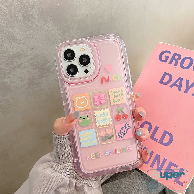 Kartun Hewan Lucu Lembut Tpu Case Untuk Realme C53 C35 C55 C15 C12 5 7I 9I 6i 5i 5s C33 C11 C21Y C30 C17 C20 C25 C3 C25s C11 C25Y C20A Kawaii Beruang Kecil Kodok Shockproof Airbag Cover