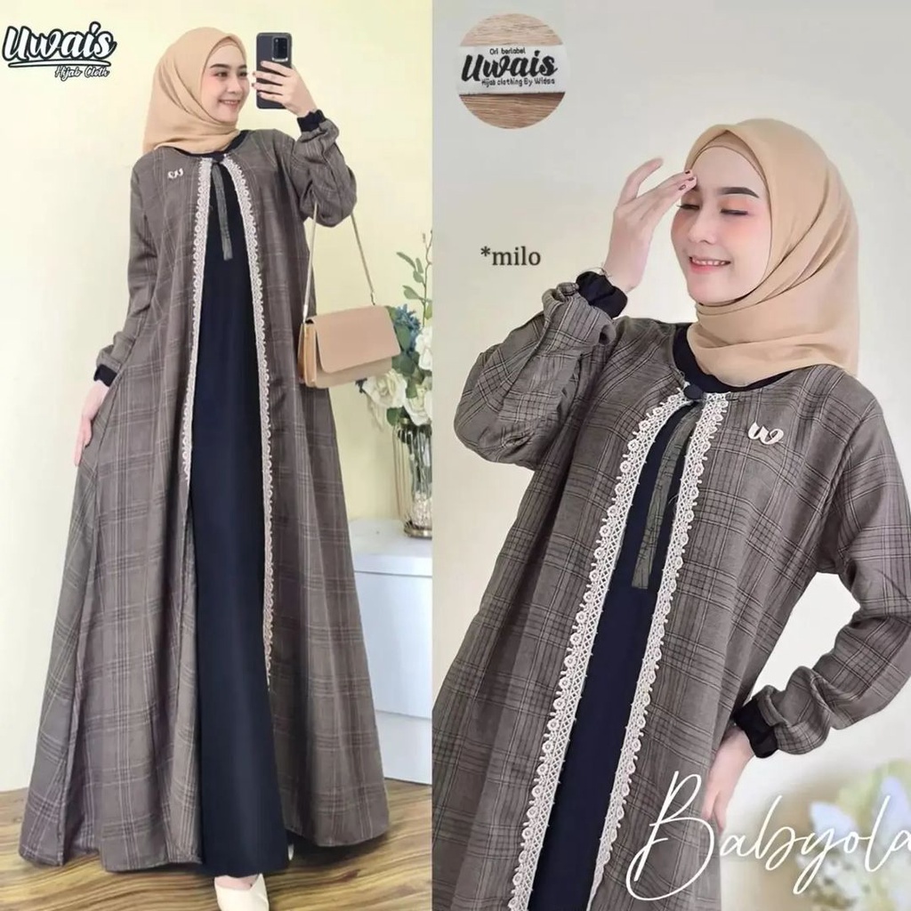 Gaun pesta muslimah Gamis Babyola Motif Terbaru 2022 Baju Gamis Wanita Dress Bahan Shakilla Premium 