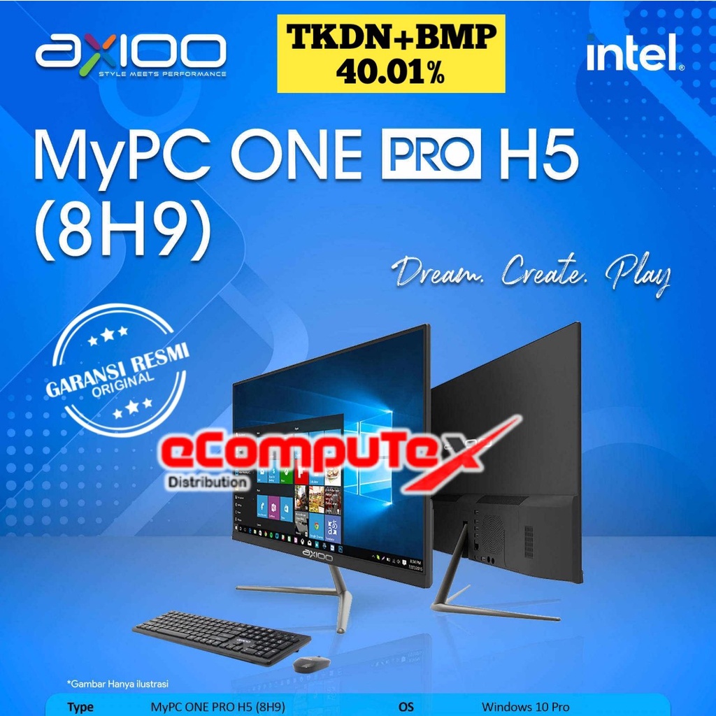 PC AIO AXIOO MYPC ONE PRO H5 (8H9) i5-8259U RAM 8GB 1TB 21.5&quot;FHD IPS TKDN GARANSI RESMI