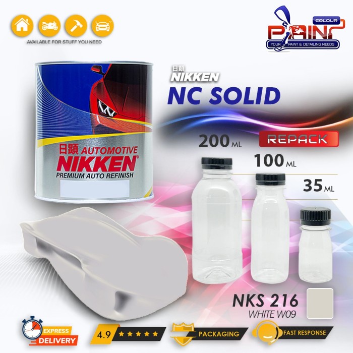 NIKKEN NC SOLID Colour WHITE W09 NKS 216 / Cat Duco Mobil Motor NC