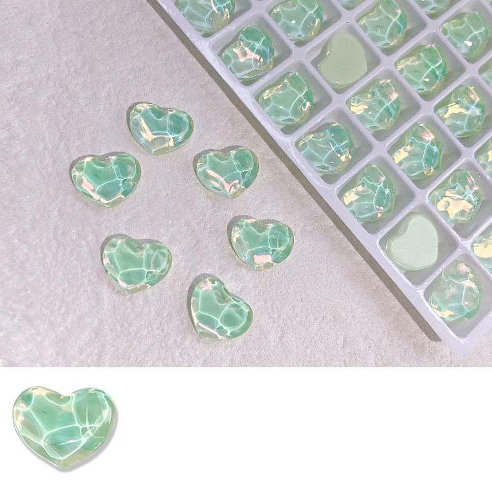 Mxbeauty Hiasan Kuku Jantung Wanita Jepang Nail Art Cinta Hati Riak Air Jantung Manicure Aksesoris Kaca Kristal 3D Nail Art Drills