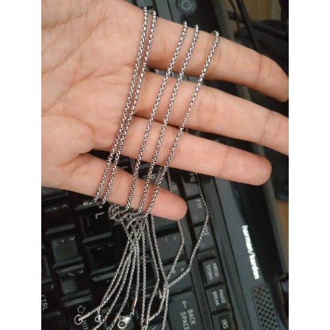 Kalung titanium gold silver rolo 45-50cm