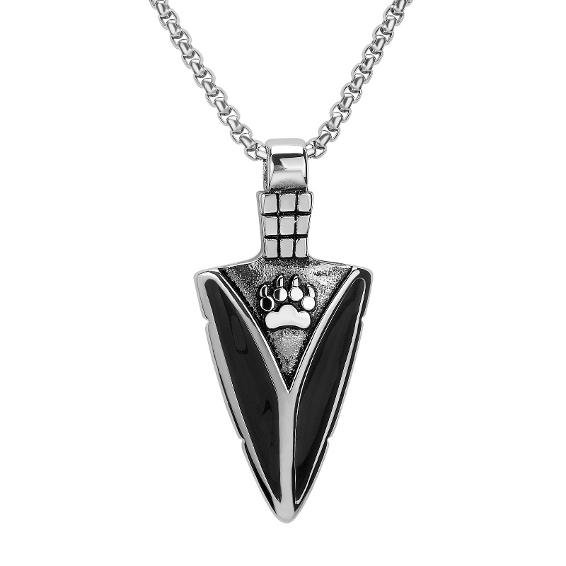 [Z H Perhiasan] Vintage Viking Hip Hop Battle Spear Pendant Fashion Pria Dan Wanita Anti Karat Kalung Punk Pesta Rock Baja Titanium Perhiasan Aksesoris Grosir