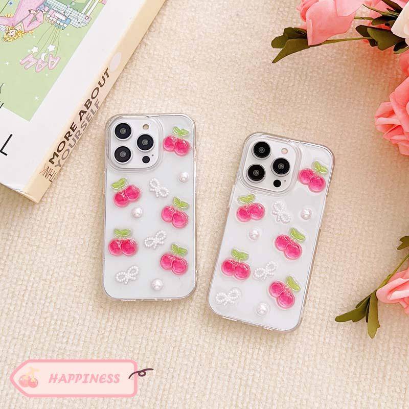 Casing Ponsel Epoxy Buah 3D Lucu Untuk iPhone 14 13 12 11 Pro MAX Plus Mini Glitter Bening Lembut Silicone Cover Musim Panas Shell Untuk iPhone X XS MAX XR 7 8 Plus SE 2022 2020