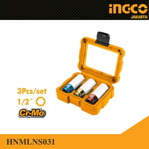 Kunci Velg Anti Lecet 3Pcs Non-Marring Lug Nut (1/2&quot;) INGCO HNMLNS031