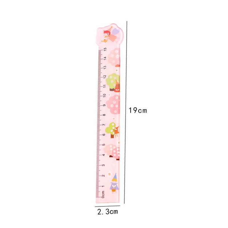 4pcs 15cm Kartun Straightedge Ruler Student Lovely Penggaris Skala Set