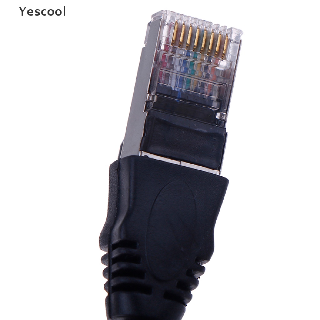 Yescool 1Pc RJ45 Male to Female Screw Panel Mount Kabel Ekstensi Jaringan LAN Eterna ID