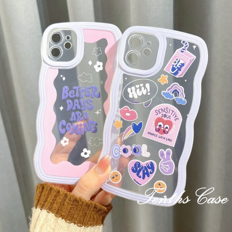 Kompatibel Dengan Samsung S22 S21 S20 Plus S22 S21 S20 Ultra S20 FE S21 FE Note 20Plus Note 20Ultra Wave Edge Fashion Girl Phone Case