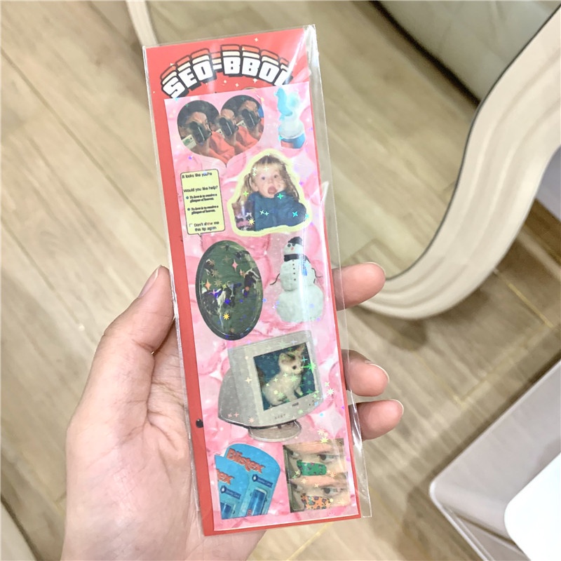Retro Unik Kreatif ins Kucing Ponsel ipad Komputer Cuckoo Card diy Dekoratif Stiker Buku Pegangan Stiker