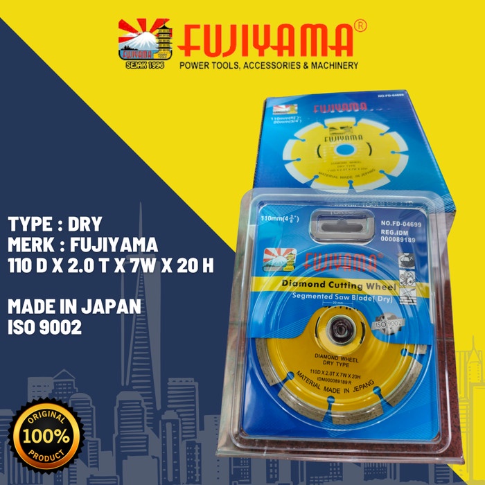 Diamond Wheel FUJIYAMA Dry Pisau Mata Potong Keramik Kering 4Inch ORI