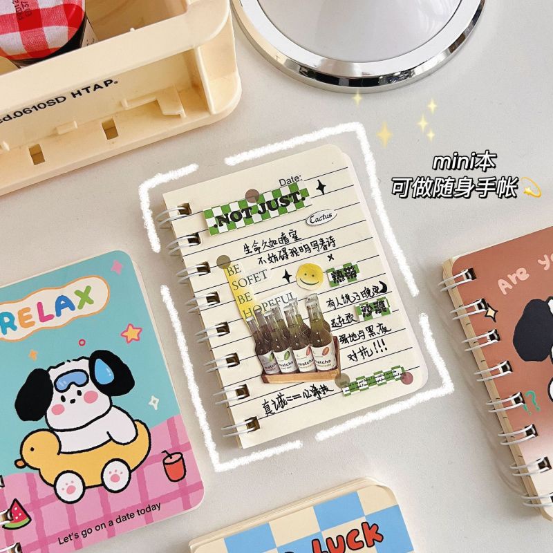 50lembar Buku Koil Kartun Lucu Untuk Penghargaan Siswa Portable Pocket Mini Flip Notebook