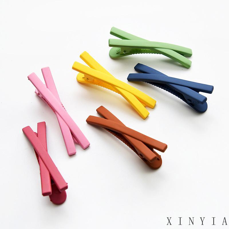 【Bayar di tempat】DuaWarna Jepit Rambut Korea Model SIlang Matte / Glossy Warna Warni Jepitan Poni X Hair Pin Cross Aksesoris Fashion Wanita Anak Clip