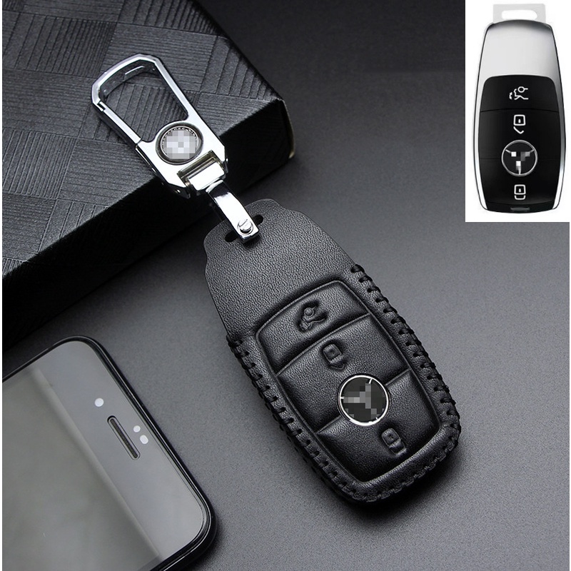 Kulit Remote Fob Kunci Mobil Case Cover Holder Tas Untuk Mercedes Benz CLA180 CLS350 GLB GLA GLE GLC GLK GLS ML250 R320 S400