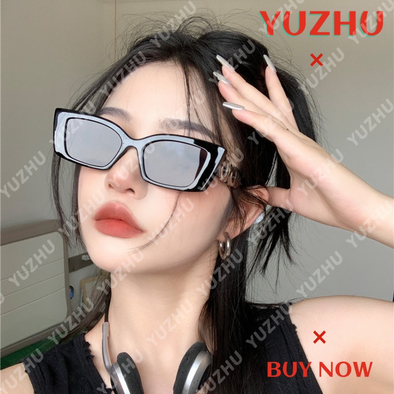 (YUZHU) Gadis Manis Panas American Cat Eye Kerawang Kacamata Hitam Untuk Wanita Korea Fashion Y2K Milenial Sunglasses