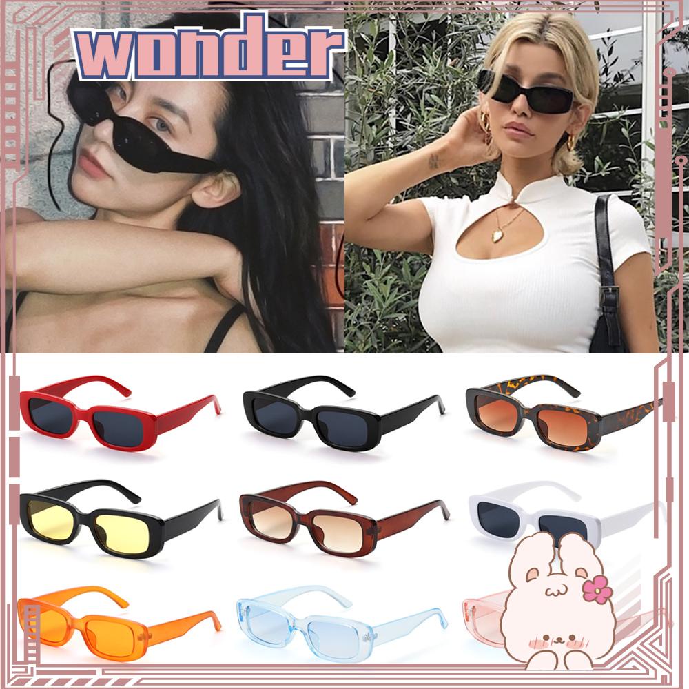 Wonder Women Sunglasses Retro Perlindungan Uv400Kacamata Persegi Panjang Kecil