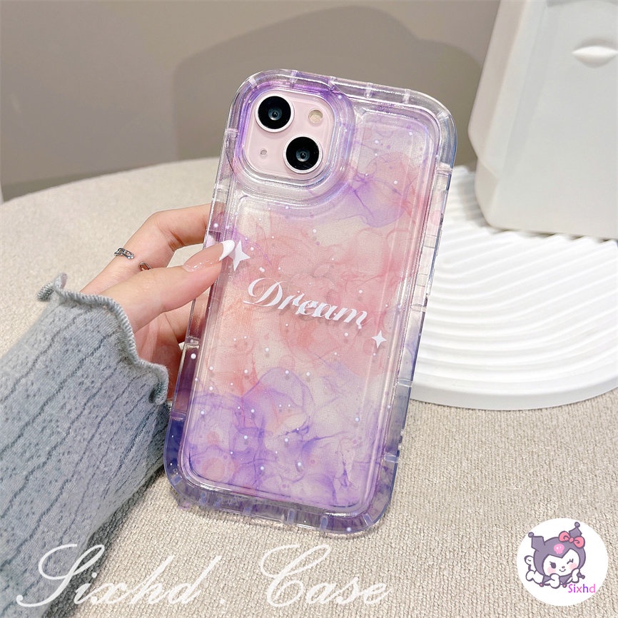 IPHONE Kompatibel Untuk Iphone14 13 12 11 Pro Max SE 2020 X Xr Xs Max8 7 6 6s Plus Ins Fantasi Fashion Ungu Pasangan AirBag Case Lembut TPU Shockproof Cover Pelindung