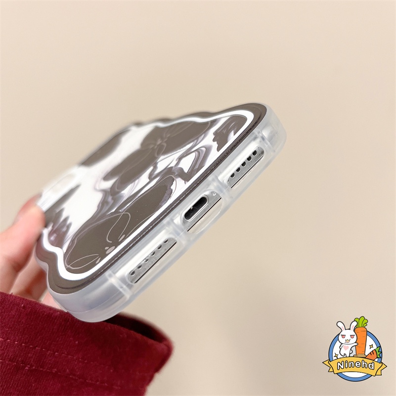 IPHONE Casing Kompatibel Untuk Iphone14 13 12 11 Pro Max X Xr Xs Max8 7 6 6s Plus SE 2020 Retro Tinta Cuci Bunga Jernih Gelombang Tepi Perlindungan Lensa Bumper Shockproof Full Protect Phone Case