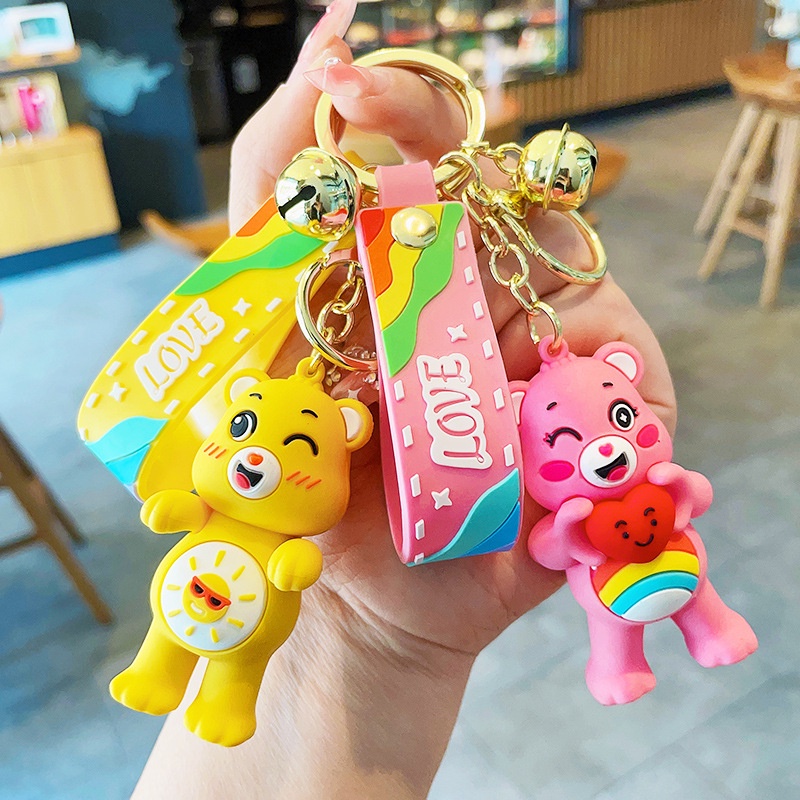 Kartun Cinta Beruang Gantungan Kunci Beruang Lucu Boneka Keyring Bag Pendant Pasangan Gantungan Kunci Mobil Kreatif Tas Pesona Aksesoris