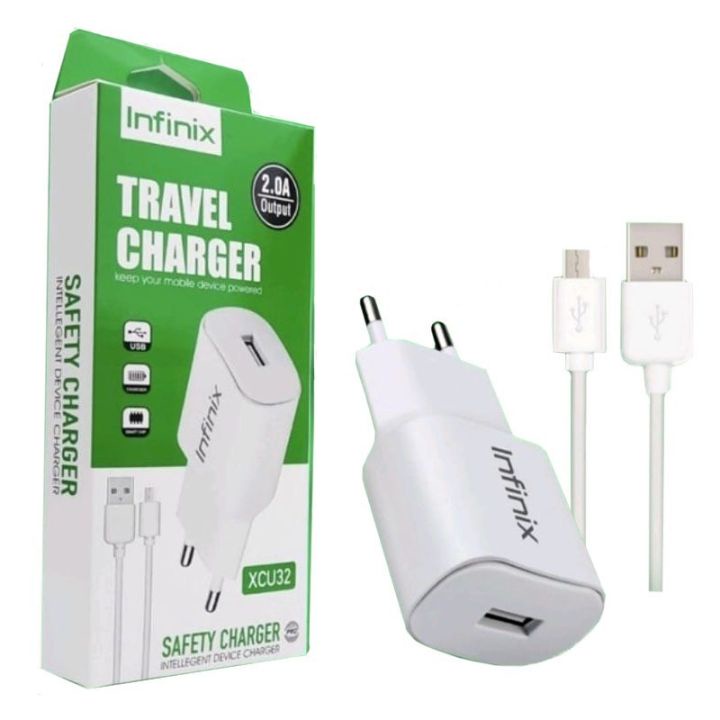 INFINIX XCU32 Chager Charging Adaptor 2A With Cable Mirco 1M Safety Charging - Garansi 1 Tahun oem