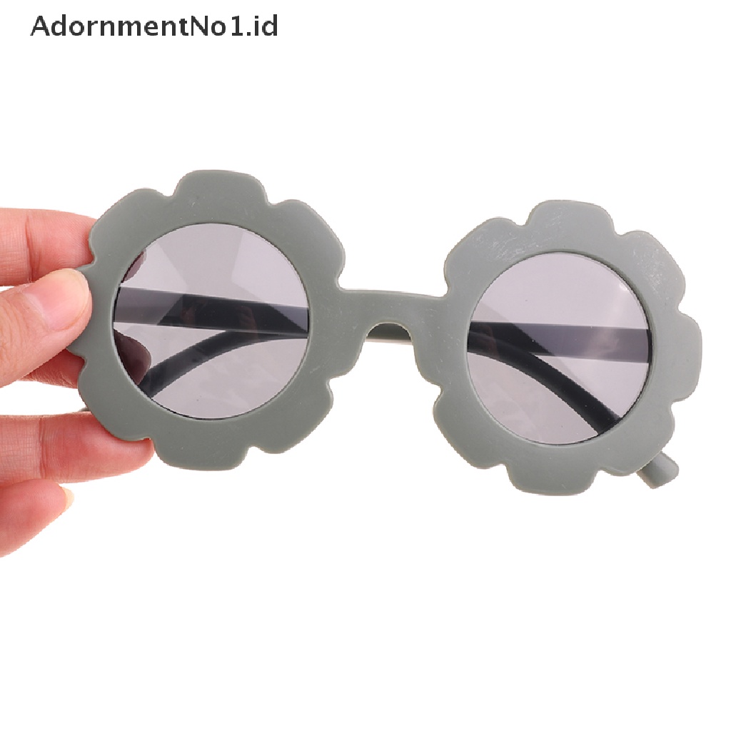 [AdornmentNo1] New Sun Flower Round Cute kids sunglasses UV400 Untuk Anak Laki-Laki Perempuan [ID]