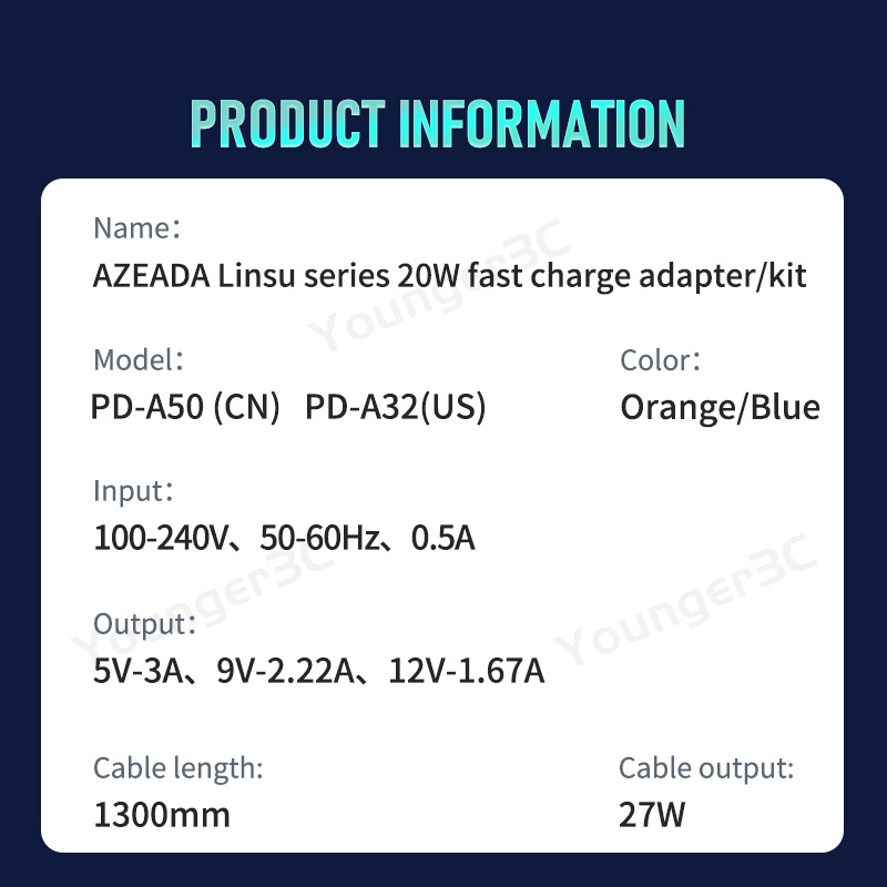 Kepala Charger Transparan Punk US Plug PD20W Pengisian Cepat Kepala Charger Hp Mini Persegi A+C Adaptor PD Pengisian Cepat