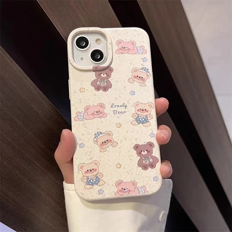 IPHONE Casing Ponsel Iphone11 ins Bahan Ramah Lingkungan Perlindungan Kamera Cocok Untuk Iphone14 13 12 14Plus Pro MAX 7 8Plus X XR XS MAX SE 12mini 13mini Model Empat Sudut Shockproof