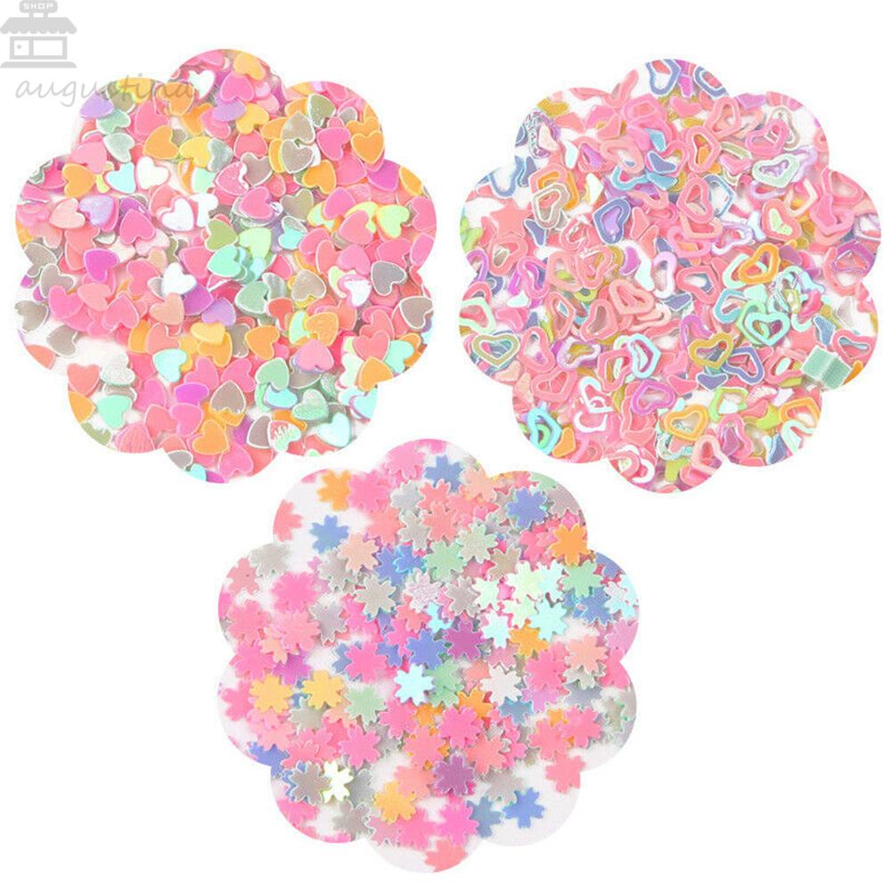 Agustina Paku Sequin Candy Colors Rabbit Heart DIY Paillette Acrylic Nail Art Manicure