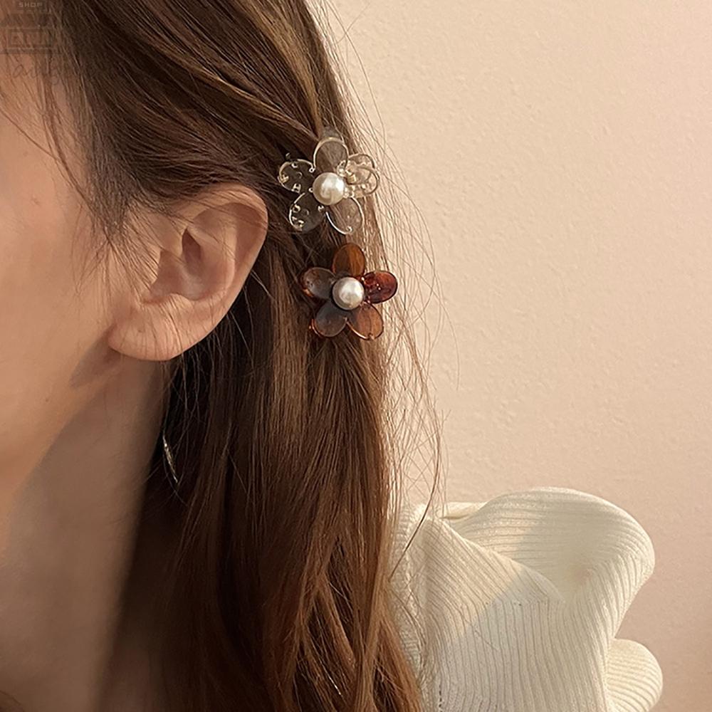 Agustinina Flower Hair Claw Lucu Wanita Korea Mutiara Hadiah Jepit Rambut