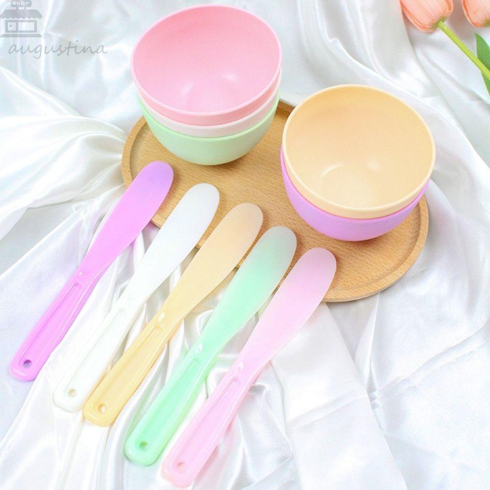 Agustinina Masker Wajah Mixing Bowl Set Wanita 5warna SPA Perlengkapan Kecantikan Masker Spatula DIY Masker Mask Bowl Brushes