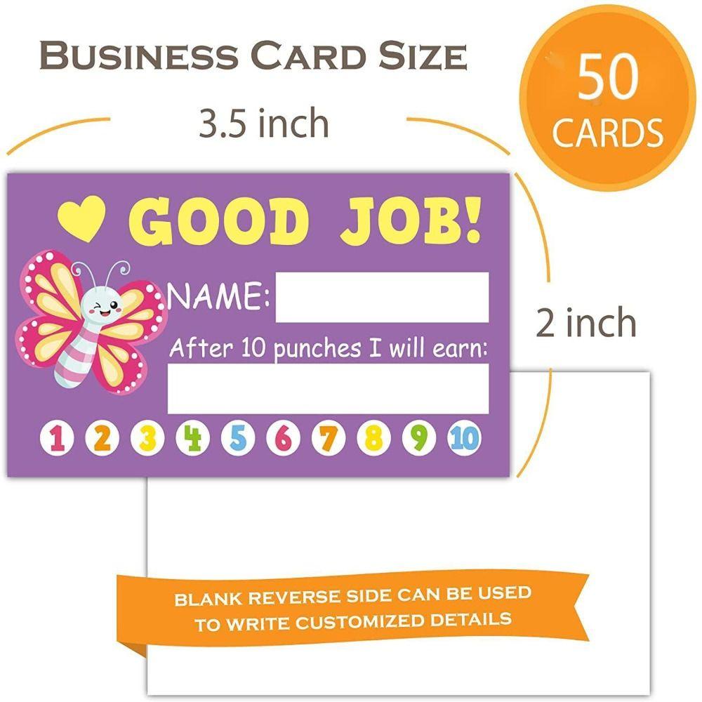 NEEDWAY Classroom Reward Card 50pcs Novelty Student Bermotivariasi Alat Bantu Belajar Anak Usia Dini Perilaku Keluarga Motivasi Punch Cards Untuk Anak Diy Mendorong Pujian Stiker